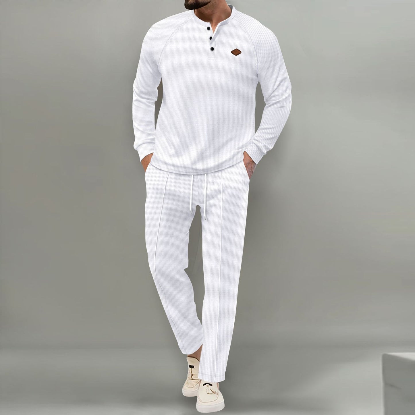 Men's Solid Color Long Sleeve Trousers Suit