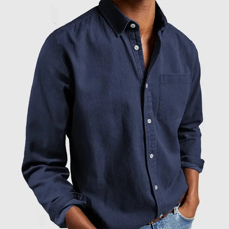 Men's Stand Pocket Casual Shirts